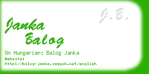 janka balog business card